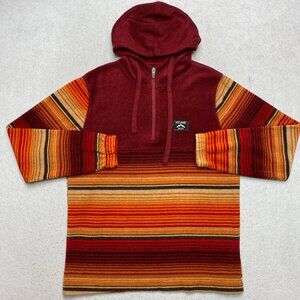 Outdoor Massive Hoodie Mens S Red Ombre Fleece Pullover Sweatshirt